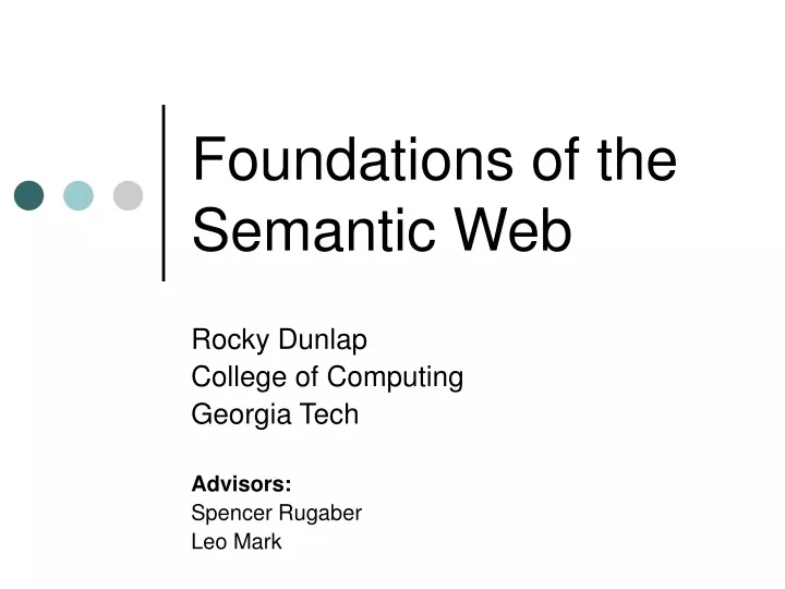 foundations of the semantic web