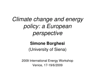Climate change and energy policy: a European perspective