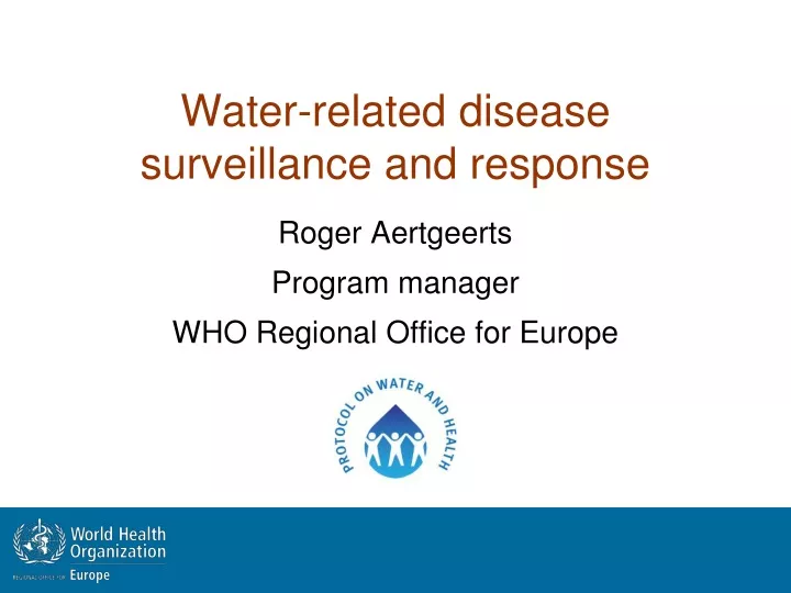 water related disease surveillance and response