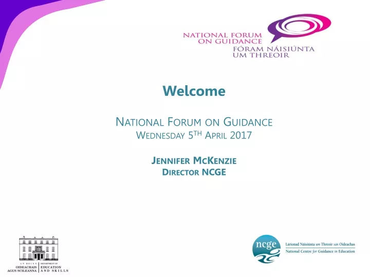 welcome national forum on guidance wednesday