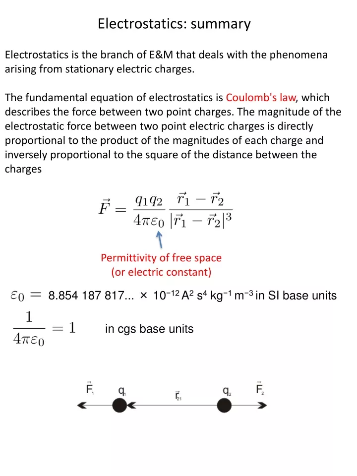 electrostatics summary