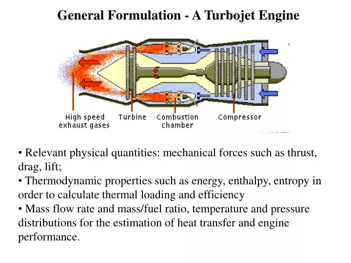general formulation a turbojet engine