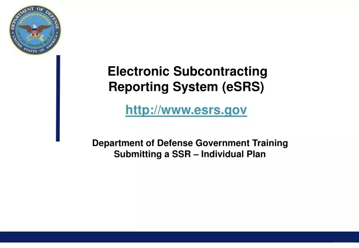 electronic subcontracting reporting system esrs