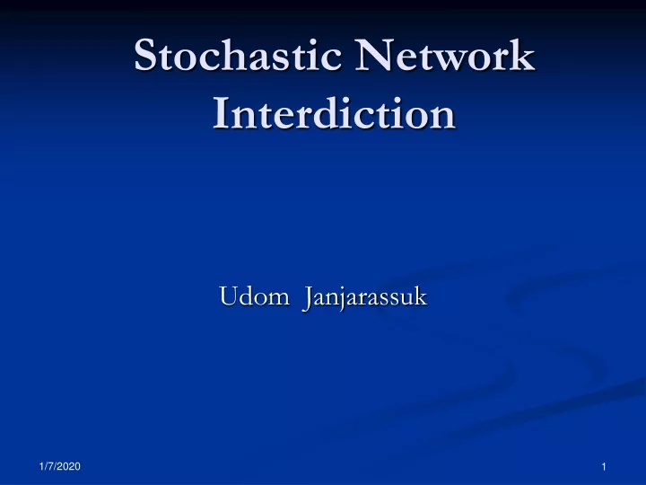 stochastic network interdiction