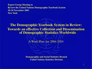 The Demographic Yearbook System in Review:
