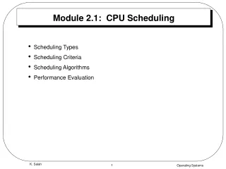 Module 2.1:  CPU Scheduling
