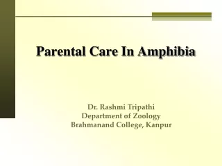 Parental Care In  Amphibia