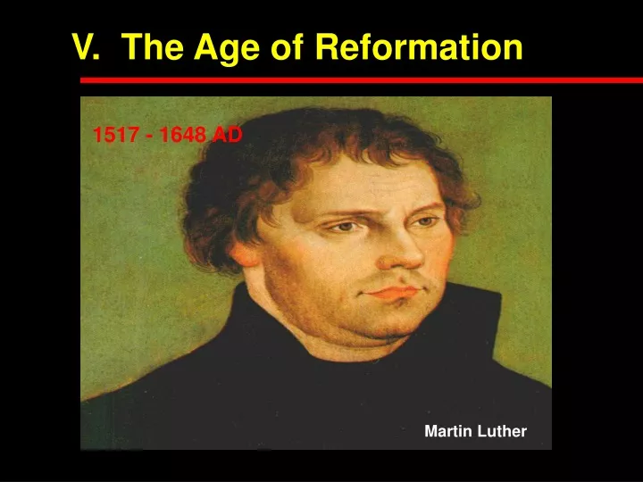 v the age of reformation