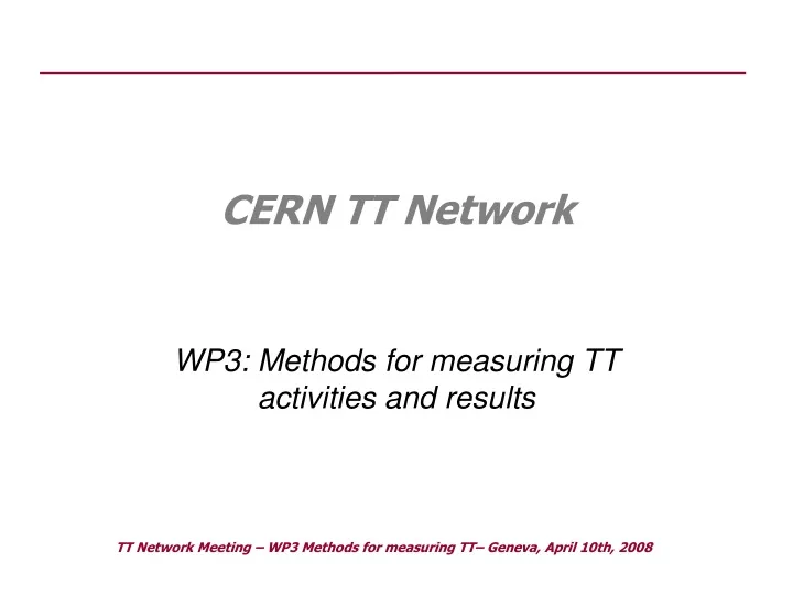 cern tt network