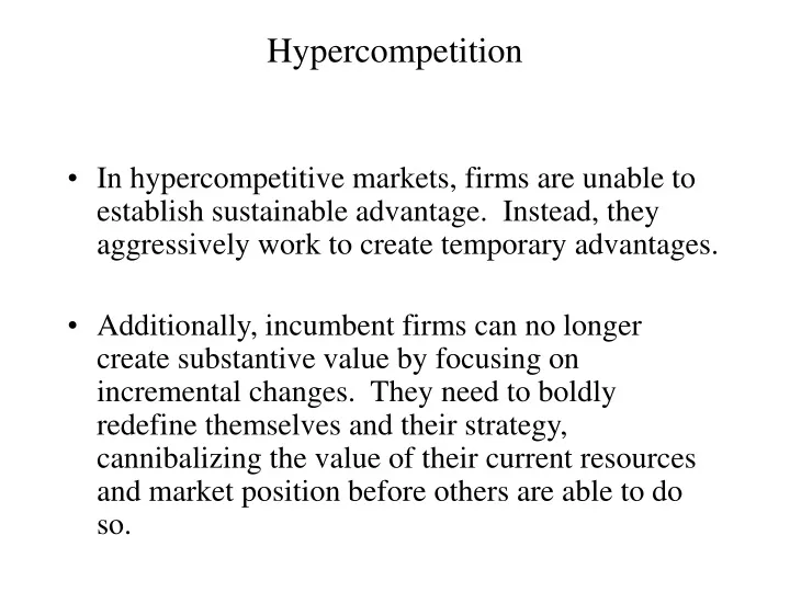 hypercompetition