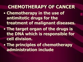 CHEMOTHERAPY OF CANCER