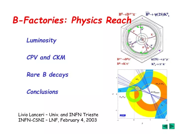 b factories physics reach