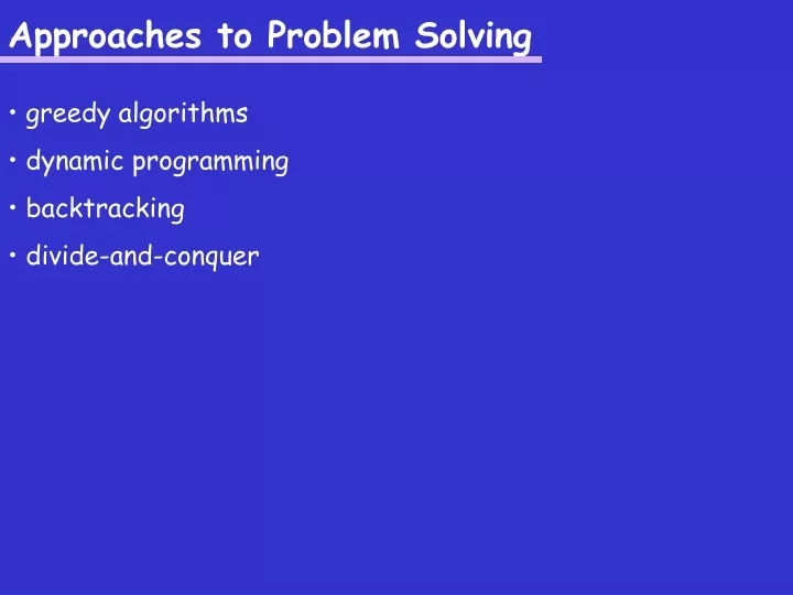 approaches to problem solving