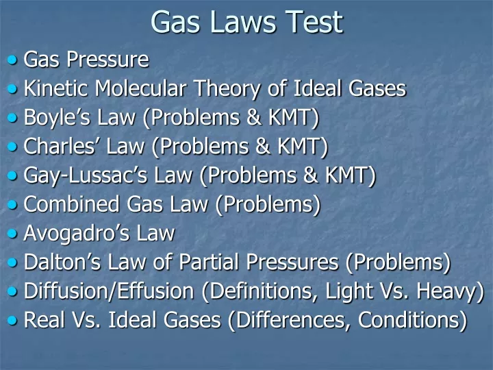 gas laws test