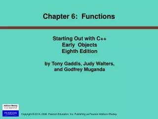 Chapter 6:  Functions