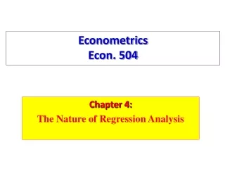 Econometrics Econ. 504