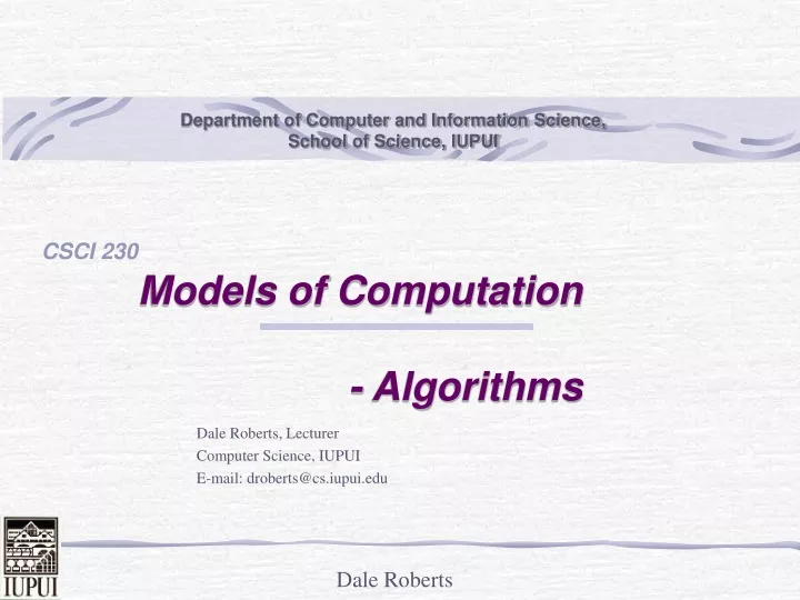 models of computation algorithms