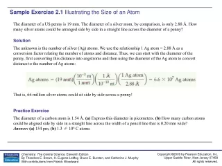 Sample Exercise 2.1  Illustrating the Size of an Atom