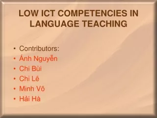 LOW ICT COMPETENCIES IN LANGUAGE TEACHING