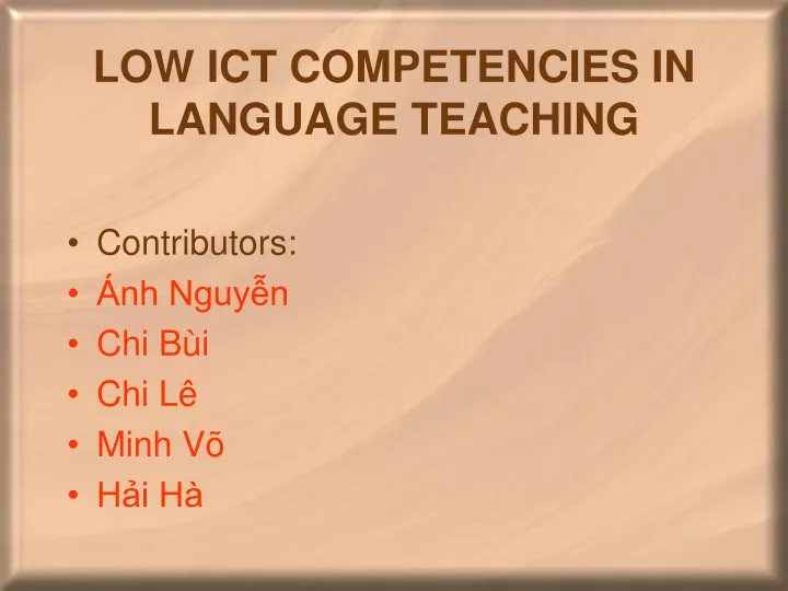 low ict competencies in language teaching