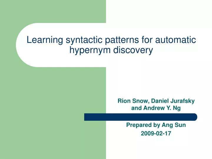 learning syntactic patterns for automatic hypernym discovery