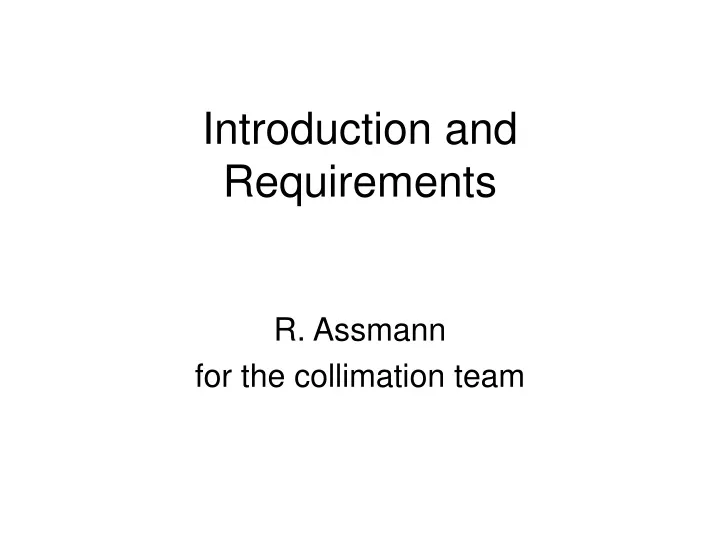 introduction and requirements