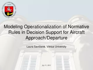 Modeling Operationalization of Normative Rules in Decision Support for Aircraft Approach/Departure