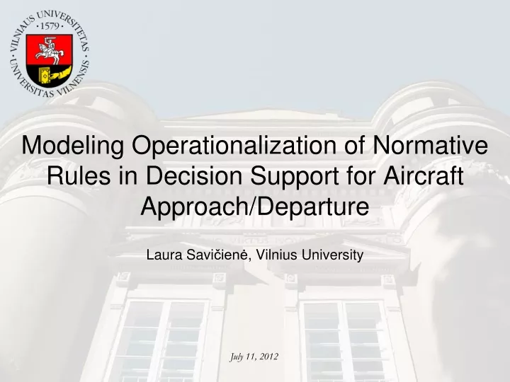 modeling operationalization of normative rules in decision support for aircraft approach departure