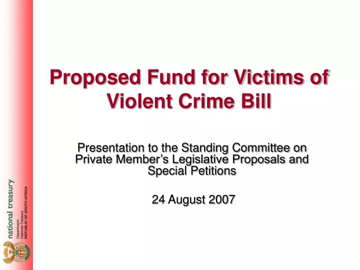 proposed fund for victims of violent crime bill