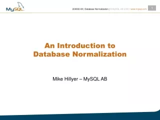 An Introduction to Database Normalization