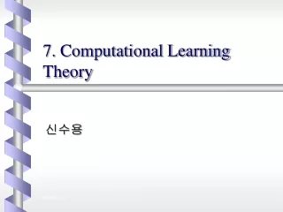 7.  Computational Learning Theory