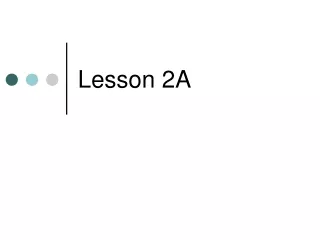 Lesson 2A