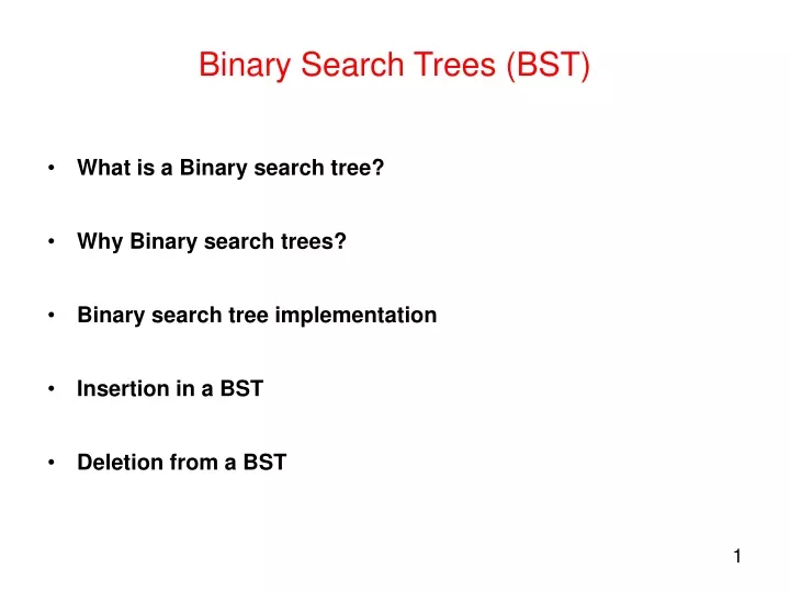 binary search trees bst