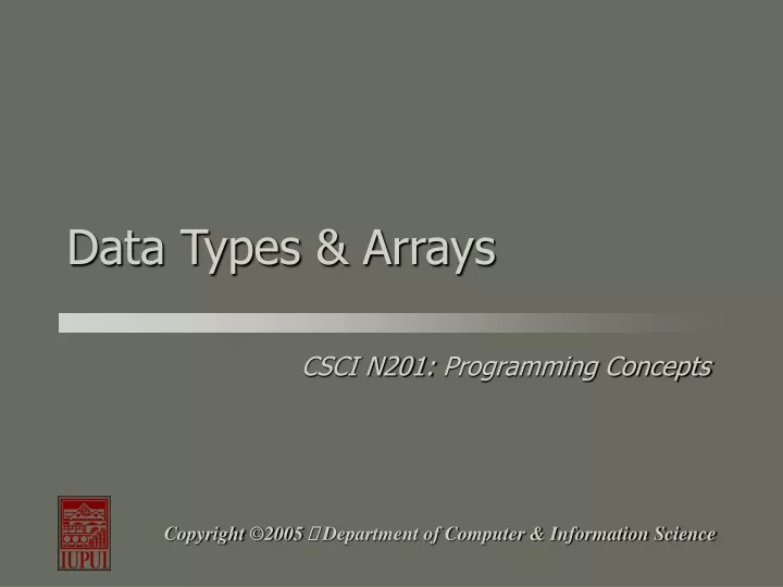 data types arrays