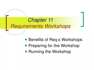 Chapter 11 Requirements Workshops