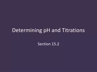 Determining pH and Titrations
