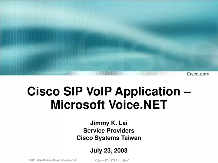 cisco sip voip application microsoft voice net