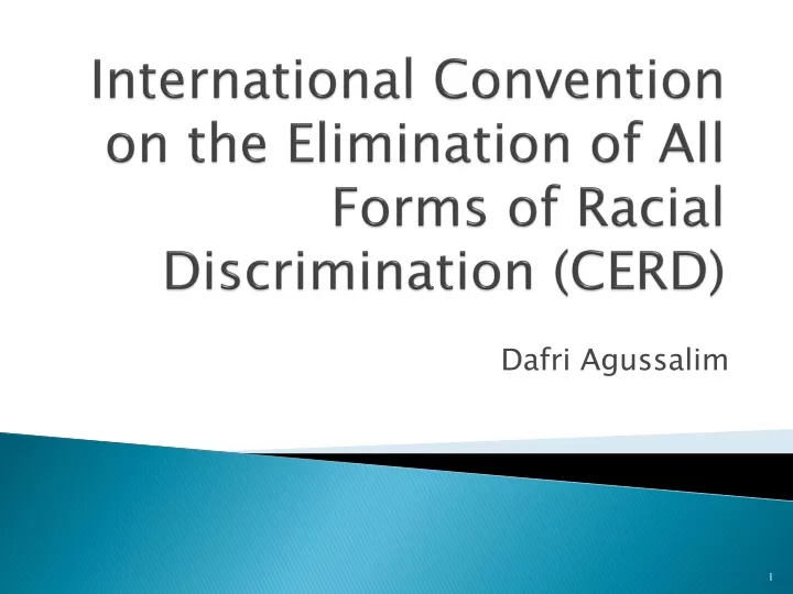 international convention on the elimination of all forms of racial discrimination cerd