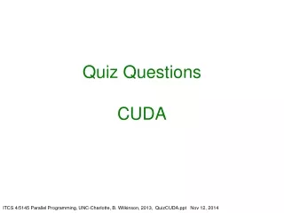 Quiz Questions CUDA
