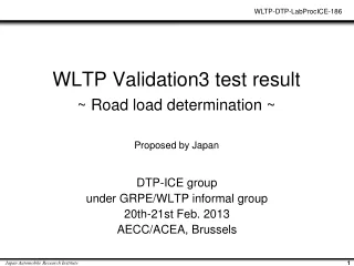 WLTP Validation3 test result ~ Road load determination ~