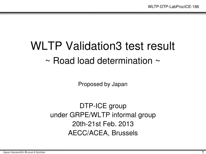 wltp validation3 test result road load determination