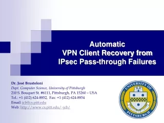 Automatic  VPN Client Recovery from  IPsec Pass-through Failures