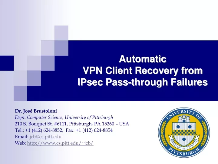 automatic vpn client recovery from ipsec pass through failures