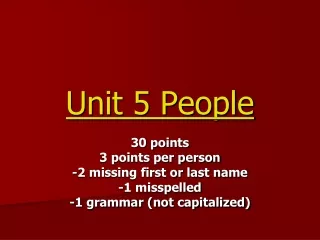 Unit 5 People
