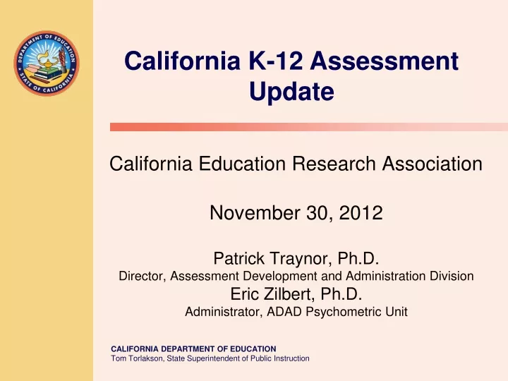 california k 12 assessment update