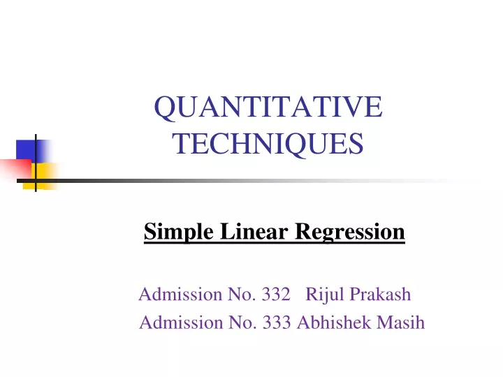 quantitative techniques