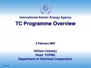 TC Programme Overview 8 February 2007