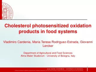 Cholesterol photosensitized oxidation products in food systems