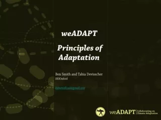 weADAPT  Principles of Adaptation