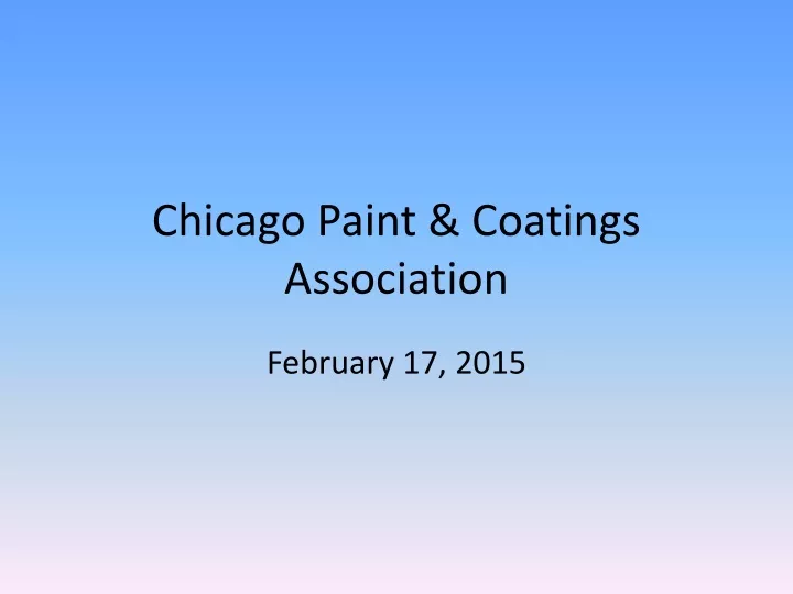 chicago paint coatings association
